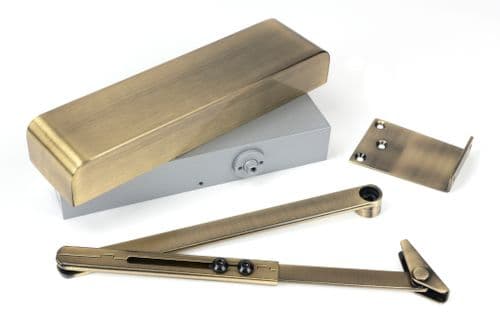 From The Anvil 50107 Aged Brass Size 2-5 Door Closer & Cover
