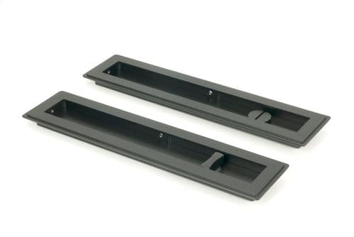 From The Anvil 50211 Matt Black 250mm Art Deco Rectangular Pull - Privacy Set