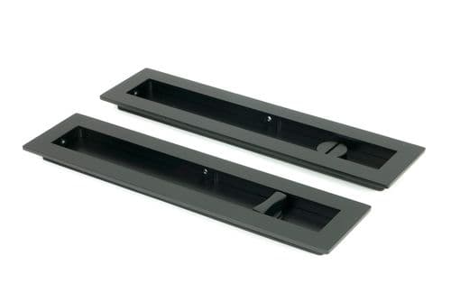 From The Anvil 50213 Matt Black 250mm Plain Rectangular Pull - Privacy Set