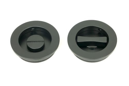 From The Anvil 50220 Matt Black 60mm Plain Round Pull - Privacy Set