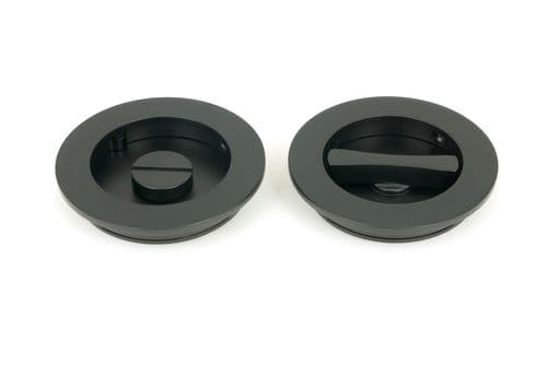 From The Anvil 50221 Matt Black 75mm Plain Round Pull - Privacy Set