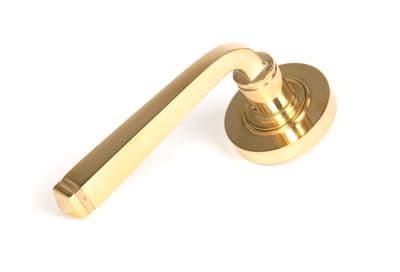 From The Anvil 50596 Polished Brass Avon Round Lever on Rose Set (Plain)