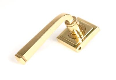 From The Anvil 50602 Polished Brass Avon Round Lever on Rose Set (Square)