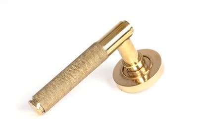 From The Anvil 50605 Polished Brass Brompton Lever on Rose Set (Plain)
