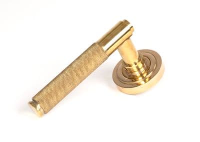 From The Anvil 50607 Polished Brass Brompton Lever on Rose Set (Art Deco)
