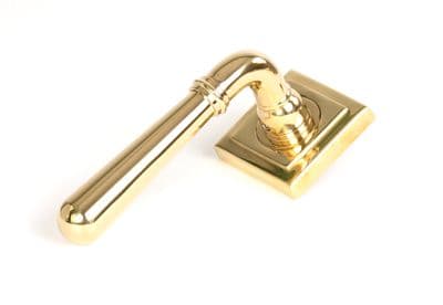 From The Anvil 50624 Polished Brass Newbury Lever on Rose Set (Square)