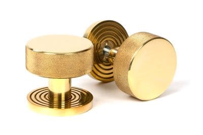 From The Anvil 50837 Polished Brass Brompton Mortice/Rim Knob Set Knob (Beehive)