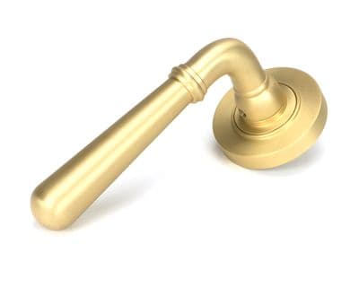 From The Anvil 50853 Satin Brass Newbury Lever on Rose Set (Plain)