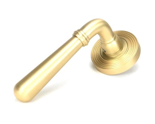 From The Anvil 50855 Satin Brass Newbury Lever on Rose Set (Beehive)