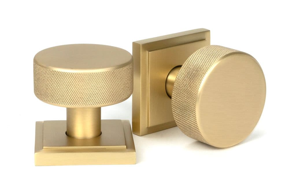 From The Anvil 50911 Satin Brass Brompton Mortice/Rim Knob Set (Square)