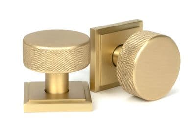 From The Anvil 50911 Satin Brass Brompton Mortice/Rim Knob Set (Square)