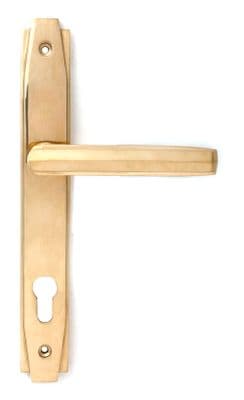 From The Anvil 51185 Polished Brass Art Deco Slimline Lever Espag. Lock Set