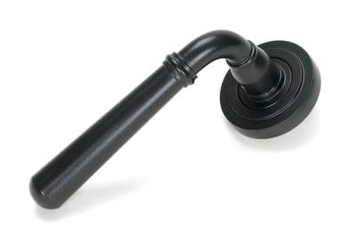 From The Anvil 51327 Matt Black Newbury Lever on Rose Set (Art Deco) - Unsprung