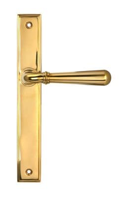 From The Anvil 52420 Polished Brass Newbury Slimline Lever Espag. Latch Set