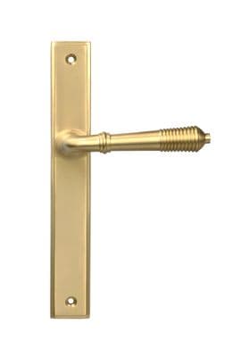 From The Anvil 52427 Satin Brass Reeded Slimline Lever Latch Set