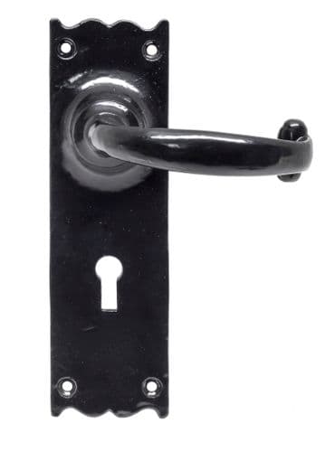 From The Anvil 73106 Black Cottage Lever Lock Set
