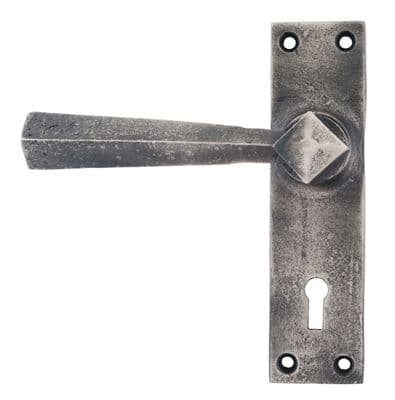 From The Anvil 73112 Antique Pewter Straight Lever Lock Set