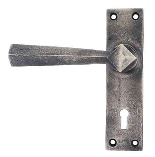 From The Anvil 73112 Antique Pewter Straight Lever Lock Set