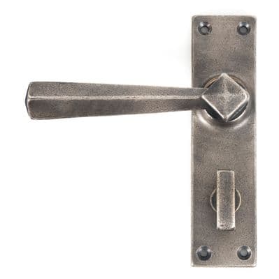 From The Anvil 73117 Antique Pewter Straight Lever Bathroom Set