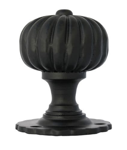 From The Anvil 83560 Black Flower Mortice Knob Set