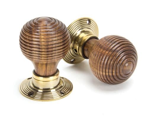 From The Anvil 83573 Rosewood & Aged Brass Beehive Mortice/Rim Knob Set