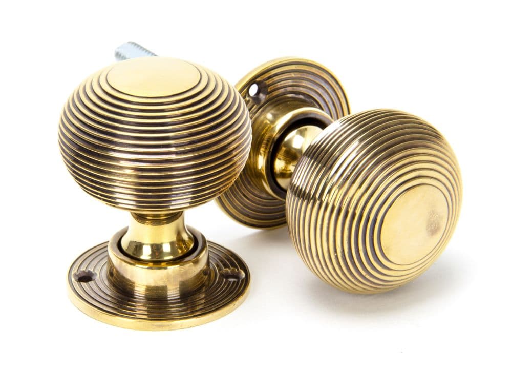 From The Anvil 83633 Aged Brass Beehive Mortice/Rim Knob Set