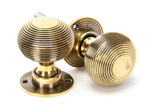 From The Anvil 83633H Aged Brass Heavy Beehive Mortice/Rim Knob Set