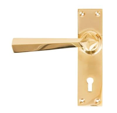 From The Anvil 83829 Polished Brass Straight Lever Lock Set