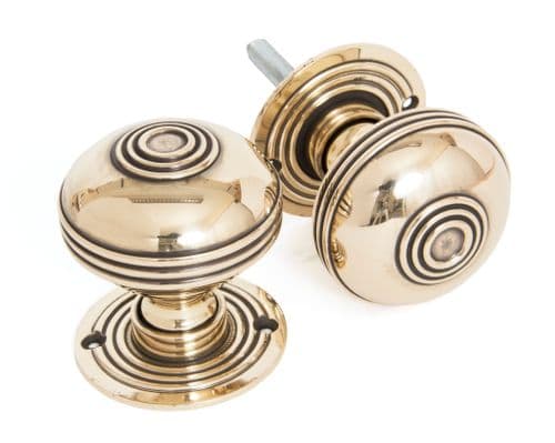 From The Anvil 83858 Aged Brass 63mm Prestbury Mortice/Rim Knob Set