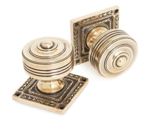 From The Anvil 83860 Aged Brass Tewkesbury Square Mortice Knob Set