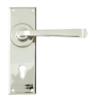 From The Anvil 90360 Polished Nickel Avon Lever Lock Set