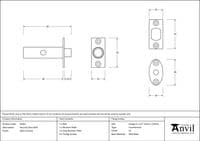 From The Anvil 91051 Satin Chrome Security Door Bolt