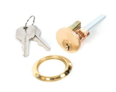 From The Anvil 91119 Polished Brass Rim Cylinder 'Keyed Alike'