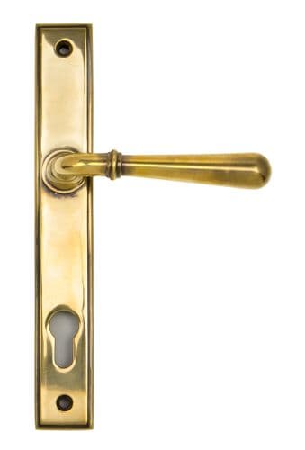 From The Anvil 91413 Aged Brass Newbury Slimline Lever Espag. Lock Set
