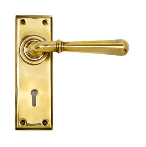 From The Anvil 91414 Aged Brass Newbury Lever Lock Set