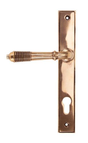 From The Anvil 91912 Polished Bronze Reeded Slimline Lever Espag. Lock
