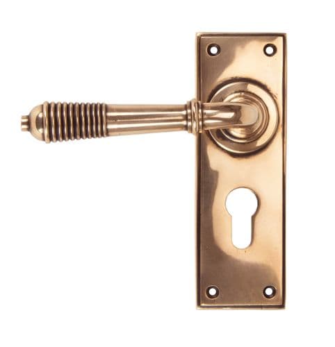 From The Anvil 91916 Polished Bronze Reeded Lever Euro Set