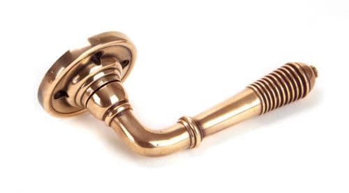 From The Anvil 91917 Polished Bronze Reeded Lever on Rose Set