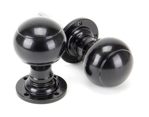 From The Anvil 92068 Black Regency Mortice/Rim Knob Set