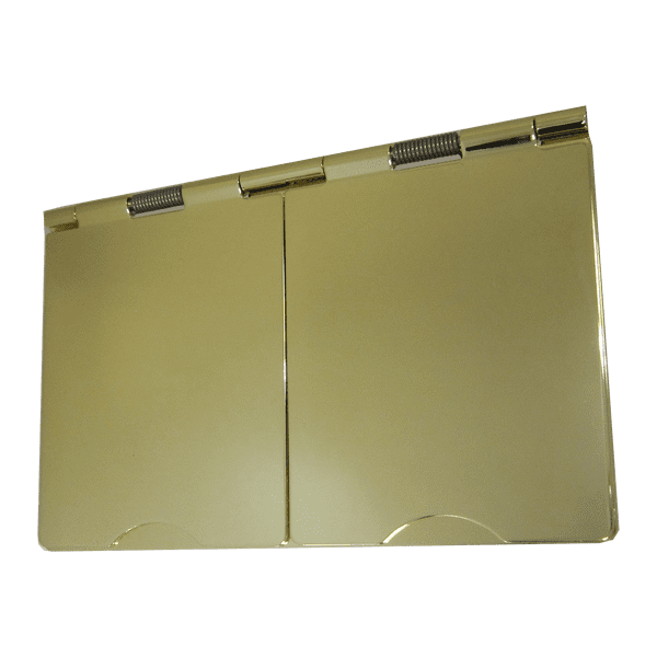 G&H 610B 2 Gang 13 Amp Polished Brass Floor Socket