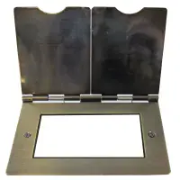 G&H 6164AB 2 Gang Antique Brass Floor Socket 4 Module Plate