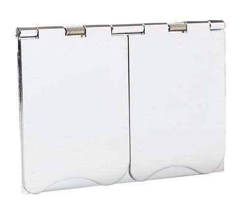 G&H 6164PC 2 Gang Polished Chrome Floor Socket 4 Module Plate