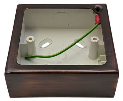 G&H 709AC 1 Gang Antique Copper Surface Mounted Single 30mm Pattress Box