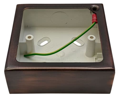 G&H 709AC 1 Gang Antique Copper Surface Mounted Single 30mm Pattress Box