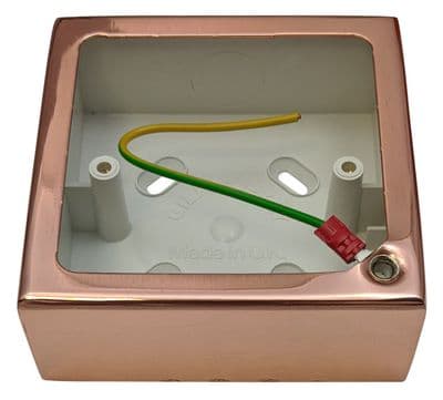 G&H 709BC 1 Gang Bright Copper Surface Mounted Single 30mm Pattress Box