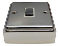 G&H 709C 1 Gang Polished Chrome Plastic Surface Mounted Single 25mm Pattress Box