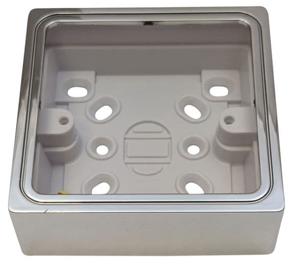 G&H 709C 1 Gang Polished Chrome Plastic Surface Mounted Single 25mm Pattress Box