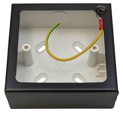 Pattress box side entry Clearance