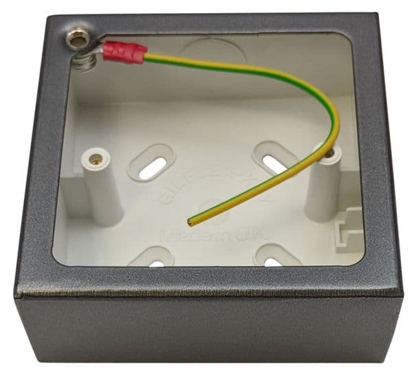 G&H 709P 1 Gang Pewter Surface Mounted Single 30mm Pattress Box