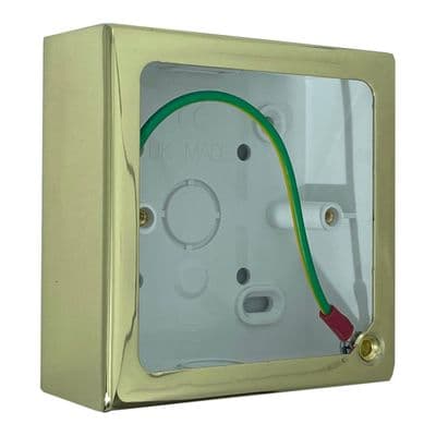 G&H 709PB 1 Gang Polished Brass Surface Mounted Single 30mm Pattress Box